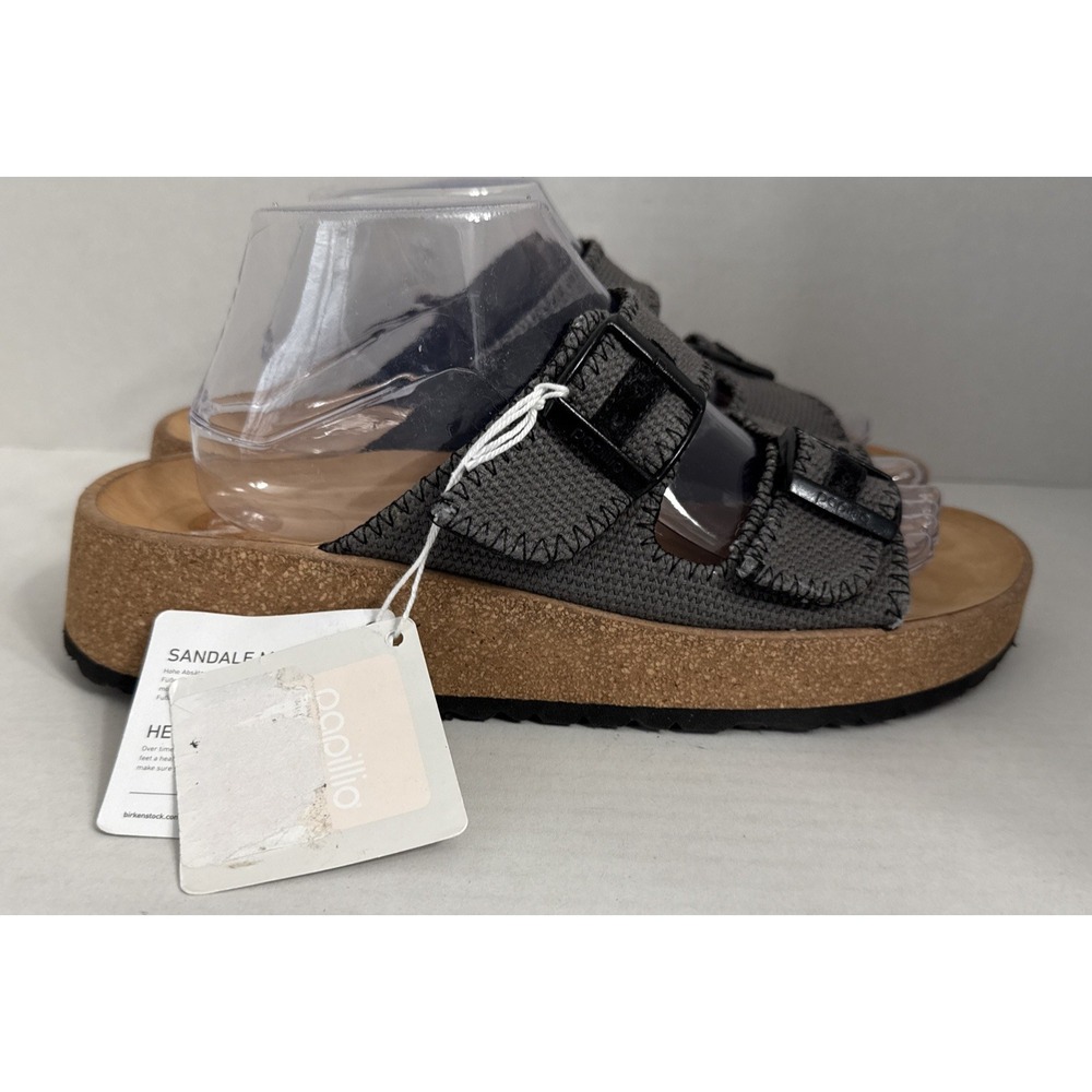 New Birkenstock Gabriela Papillio Platform Sandal Sz 41 Gray Anthracite Canvas - Picture 5 of 14